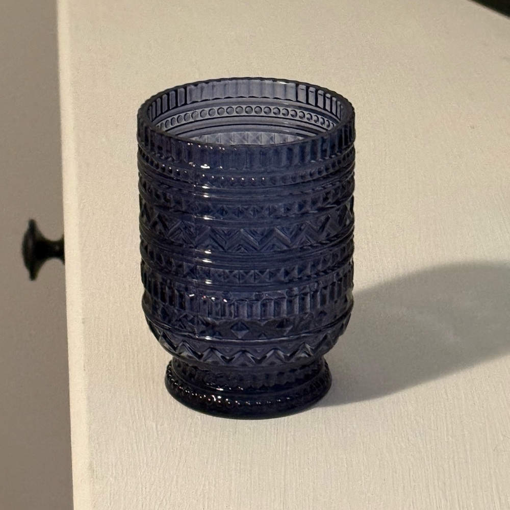 Vintage Style Blue Glass Tumbler